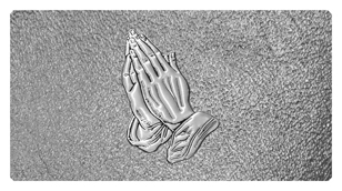DSC700 516 SL SH SL Silver Praying Hands Shimmer Silver Background